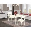 Pemberly Row 3-Piece Dining Set with Leather Seat in Linen White
