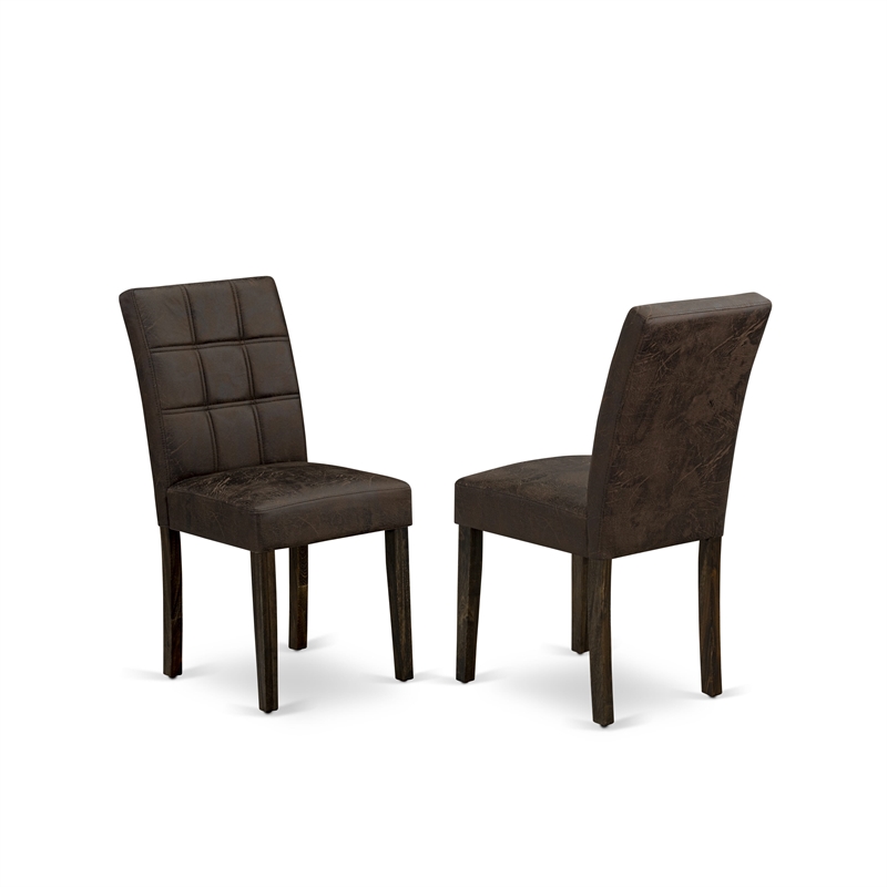 Pemberly Row 7-Piece Dining Set in Distressed Jacobean with Faux Leather