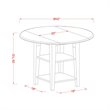 Pemberly Row 3-Pc Wood Dining Set in Linen White with Drop Leaves