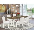 Pemberly Row 7-Piece Wood Dining Set in White and Distressed Brown