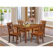 Pemberly Row 5-Piece Wood Ladder-Back Dinette Set in Saddle Brown