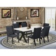Pemberly Row 7-Piece Wood Dining Table Set in Black/White Finish