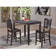 Pemberly Row 3-Piece Counter Height Wood Dining Set in Black