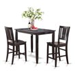 Pemberly Row 3-Piece Counter Height Wood Dining Set in Black