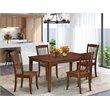 Pemberly Row 5-Piece Wood Dining Set with Slatted Chairs in Mahogany