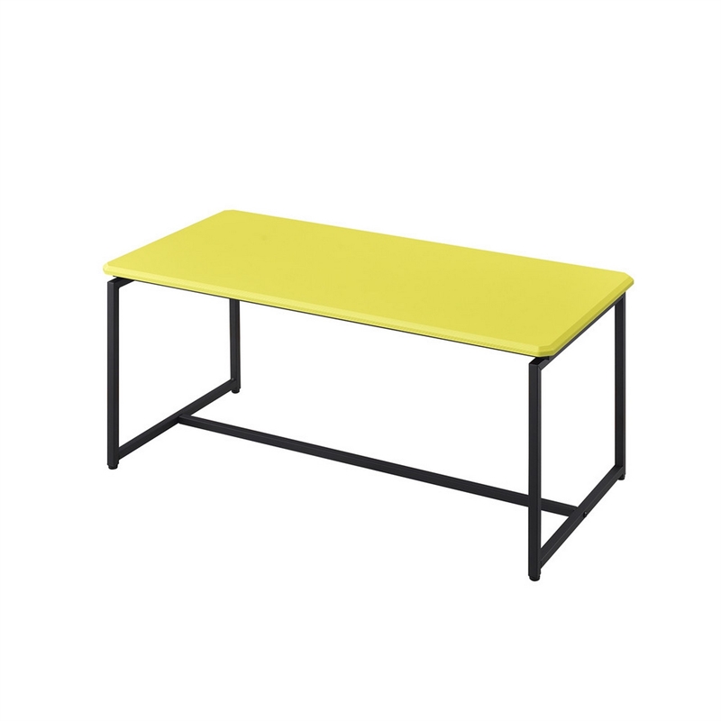 Pemberly Row 3 Piece Coffee Table and End Table Set Yellow Carbon Fiber Top