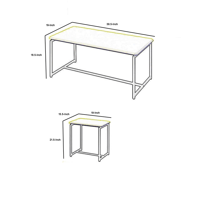 Pemberly Row 3 Piece Coffee Table and End Table Set Yellow Carbon Fiber Top