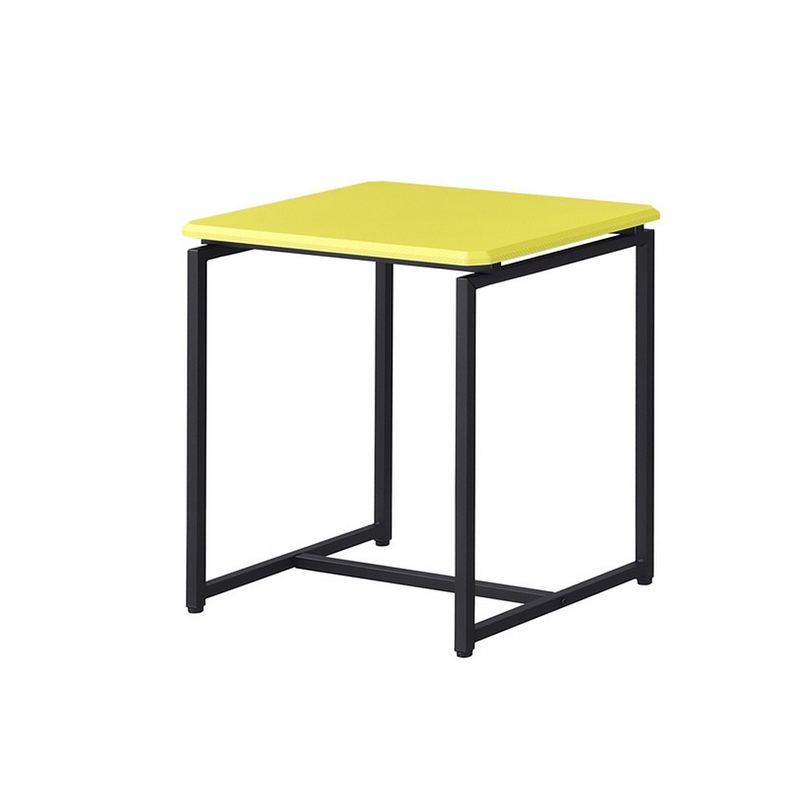 Pemberly Row 3 Piece Coffee Table and End Table Set Yellow Carbon Fiber Top