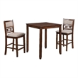 Pemberly Row 3-Piece Counter Height Table Set in Cherry Brown
