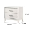 Pemberly Row Nightstand with 2 Drawers and Shimmer Accent Trim in White