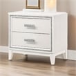 Pemberly Row Nightstand with 2 Drawers and Shimmer Accent Trim in White
