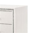 Pemberly Row Nightstand with 2 Drawers and Shimmer Accent Trim in White