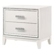 Pemberly Row Nightstand with 2 Drawers and Shimmer Accent Trim in White