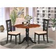 Pemberly Row 3-Piece Wood Dining Set with Round Black & Cherry Table