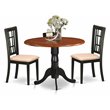 Pemberly Row 3-Piece Wood Dining Set with Round Black & Cherry Table