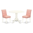 Pemberly Row 3-Piece Rubberwood Dining Set in Linen White/Beige Red