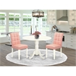 Pemberly Row 3-Piece Rubberwood Dining Set in Linen White/Beige Red