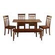 Pemberly Row 6-Piece Kitchen Set with Butterfly Leaf in Mahogany