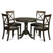 Pemberly Row 5-Piece Wood Dining Set with Slatted Back Seats in Cappuccino