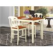 Pemberly Row 3-Piece Counter Height Dining Table Set in Buttermilk/Cherry