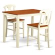 Pemberly Row 3-Piece Counter Height Dining Table Set in Buttermilk/Cherry