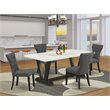 Pemberly Row V-Style 5-Piece Wood Dinette Table Set in Black Finish