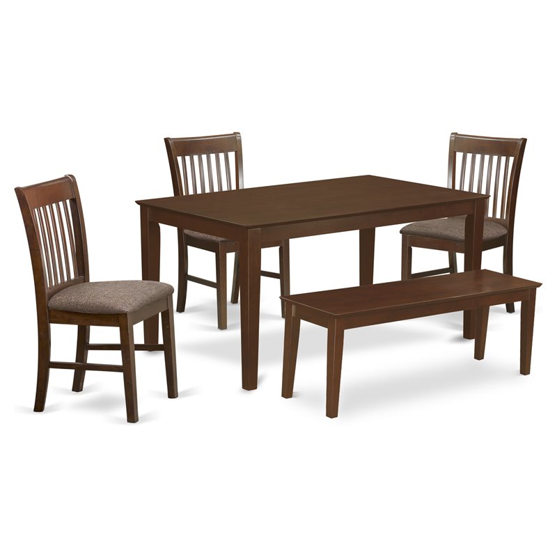 Pemberly Row 5-Piece Wood Dining Room Set in Mahogany Finish