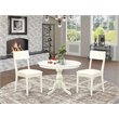 Pemberly Row 3-Piece Wood Dining Set with Slat Back Chairs in Linen White