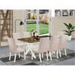 Pemberly Row X-Leg 9-Piece Wood Dining Set in Multi-Color Fabric/White