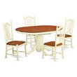Pemberly Row 5-Piece Buttermilk & Cherry Wood Dining Room Set