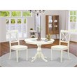 Pemberly Row 3-Piece Dining Set w/ X-Back Chairs in Linen White Wood Finish