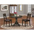 Pemberly Row 3-Piece Round Wood Dining Set in Cappuccino Finish