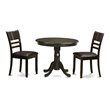 Pemberly Row 3-Piece Round Wood Dining Set in Cappuccino Finish
