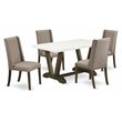 Pemberly Row 5-Piece Wood Dining Set in Distressed Jacobean Finish