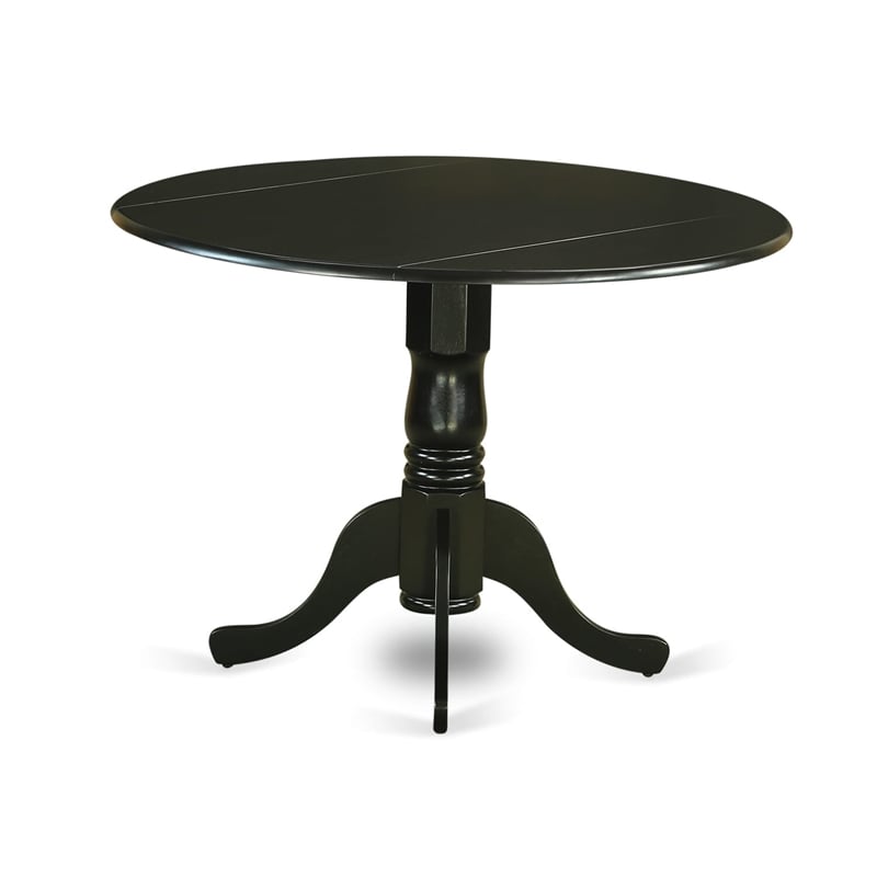 Pemberly Row 5-Piece Rubberwood Kitchen Set with Dropleaf Table in Black