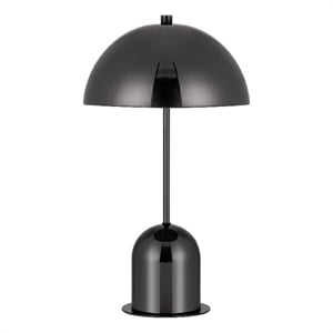 Pemberly Row 20&quot Metal Accent Table Lamp with Dome Shade in Black