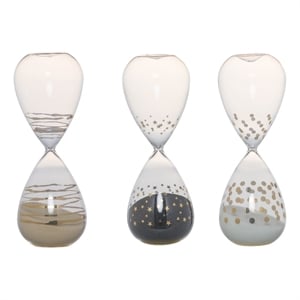 Pemberly Row Set of 3 Decorative 60 Minute Hourglass Accent Colored Sand