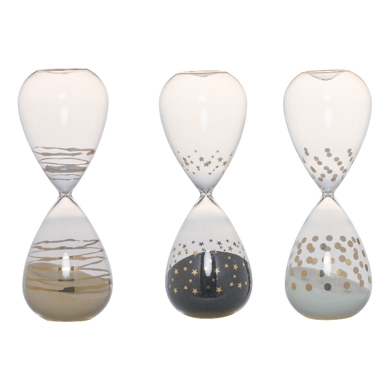 Pemberly Row Set of 3 Decorative 60 Minute Hourglass Accent Colored Sand