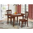 Pemberly Row 3-Piece Dining Set with Slatted Chairs in Mahogany Finish