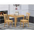 Pemberly Row 3-Piece Wood Dining Set with Chairs in Oak Finish