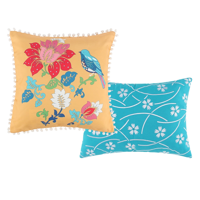 Pemberly Row 5 Piece Reversible Full Quilt Set Floral Print Multicolor