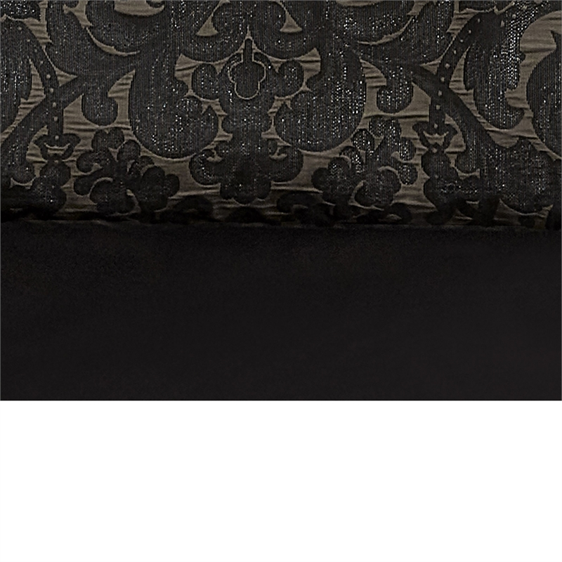 Pemberly Row 9 Piece Queen Comforter Set Damask Pattern Charcoal Gray