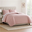 Pemberly Row 3 Piece Queen Comforter Set Channel Quilt in Rose Pink