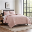 Pemberly Row 3 Piece Queen Comforter Set Channel Quilt in Rose Pink