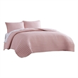 Pemberly Row 3 Piece Queen Comforter Set Channel Quilt in Rose Pink