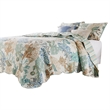 Pemberly Row 5 Piece King Quilt Set Ocean Scalloped Edges Floral Pattern