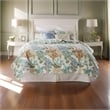 Pemberly Row 5 Piece King Quilt Set Ocean Scalloped Edges Floral Pattern