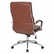 Pemberly Row High Back Manager Chair in Saddle Brown Faux Leather