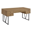 Pemberly Row 63 Inch 4 Drawer Engineered Wood Writing Desk in Brown