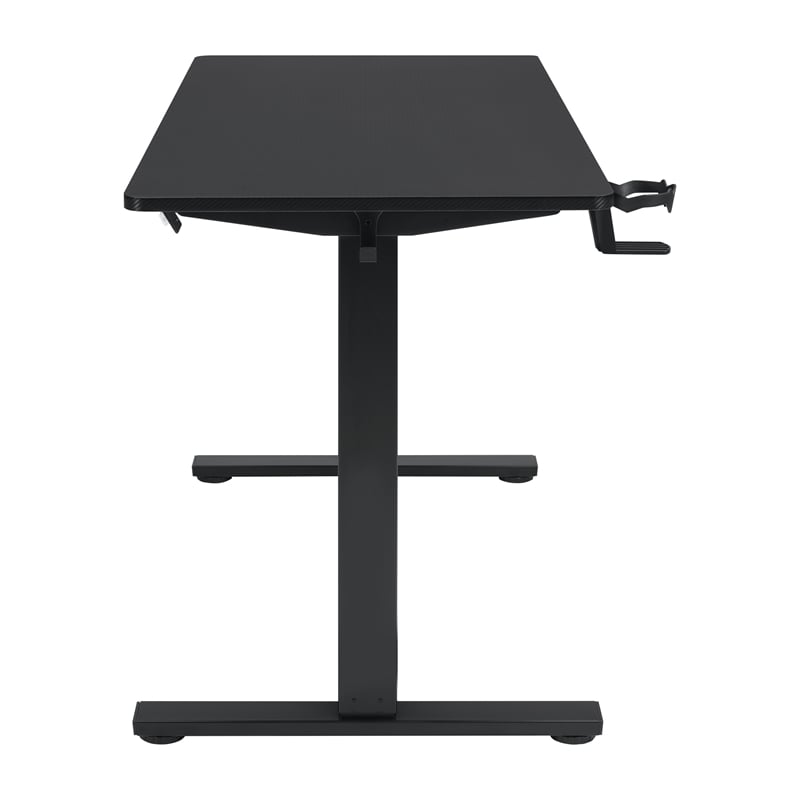 pemberly row 48 inch electric height adjustable gaming desk led lighting